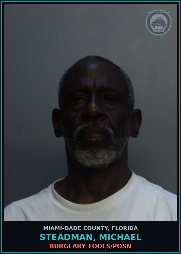 Booking mugshot of STEADMAN, MICHAEL in Miami-Dade County