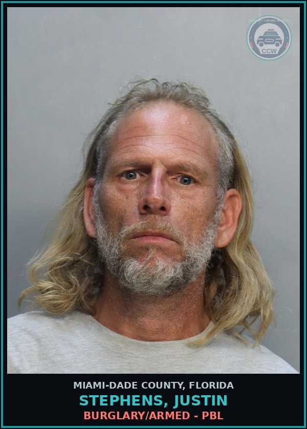 Booking mugshot of STEPHENS, JUSTIN in Miami-Dade County