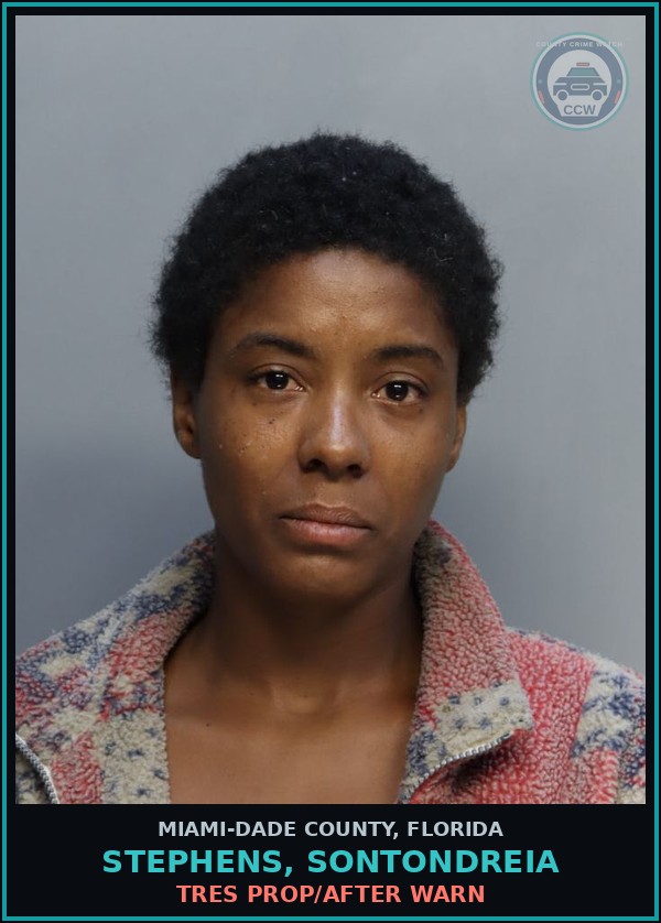 Booking mugshot of STEPHENS, SONTONDREIA in Miami-Dade County