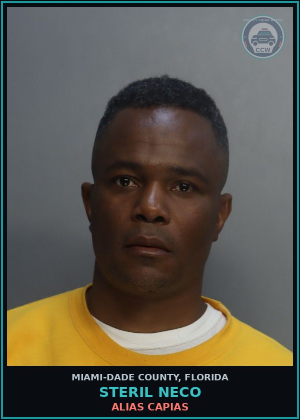 Booking mugshot of STERIL NECO in Miami-Dade County