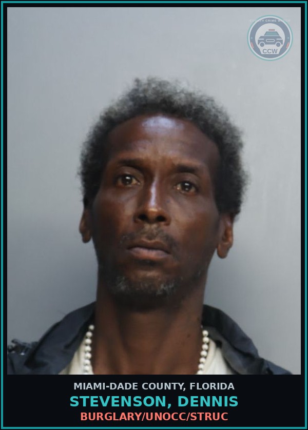 Booking mugshot of STEVENSON, DENNIS in Miami-Dade County