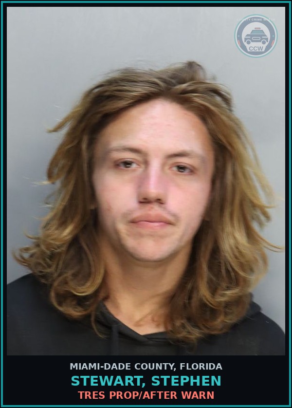 Booking mugshot of STEWART, STEPHEN in Miami-Dade County
