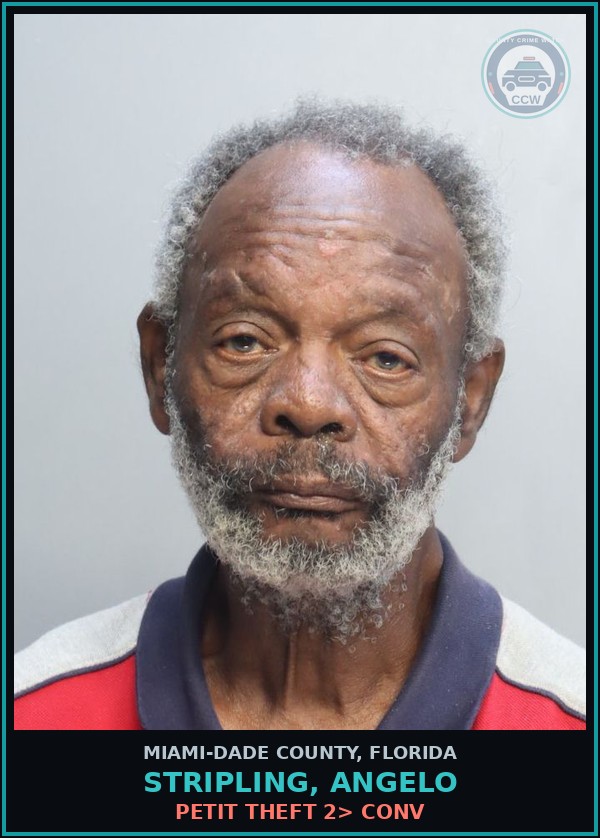 Booking mugshot of STRIPLING, ANGELO in Miami-Dade County