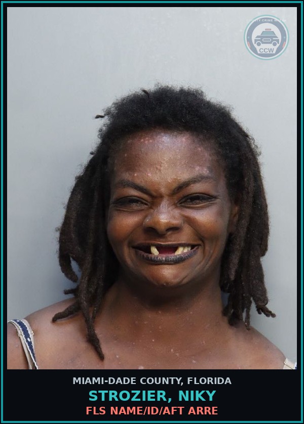 Booking mugshot of STROZIER, NIKY in Miami-Dade County