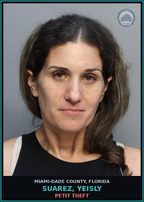 Booking mugshot of SUAREZ, YEISLY in Miami-Dade County