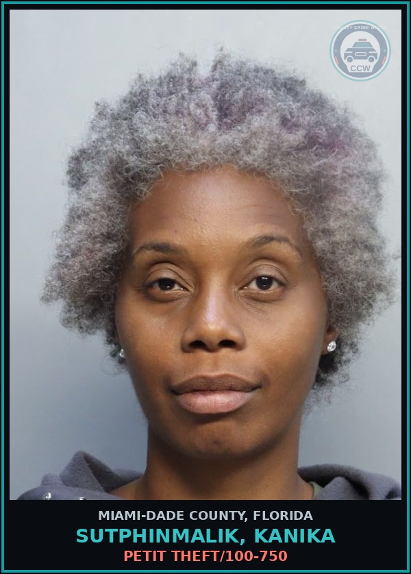 Booking mugshot of SUTPHINMALIK, KANIKA in Miami-Dade County