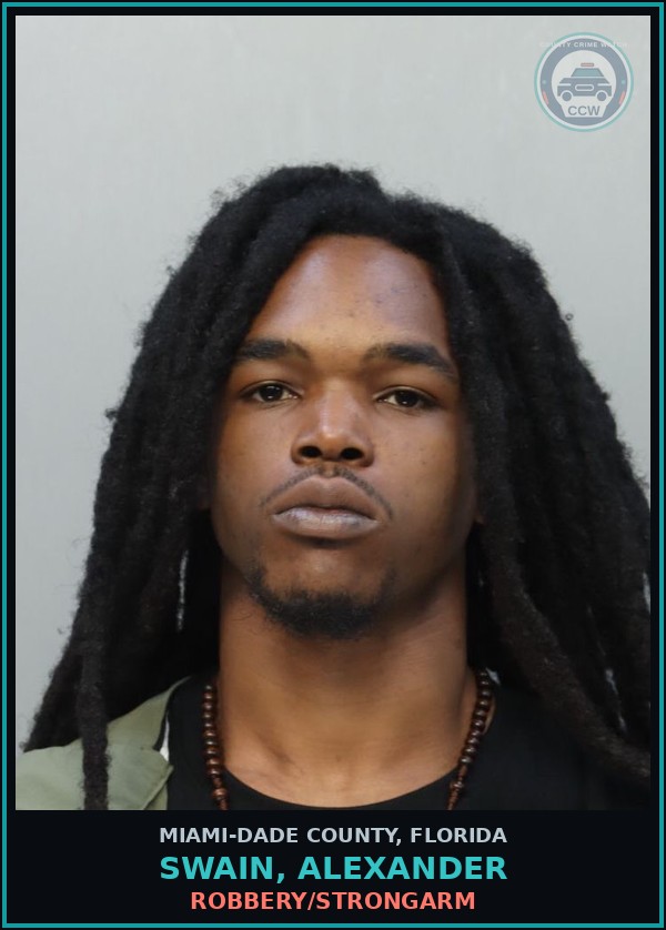 Booking mugshot of SWAIN, ALEXANDER in Miami-Dade County