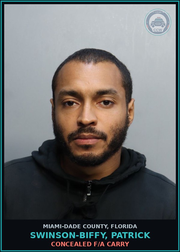 Booking mugshot of SWINSON-BIFFY, PATRICK in Miami-Dade County