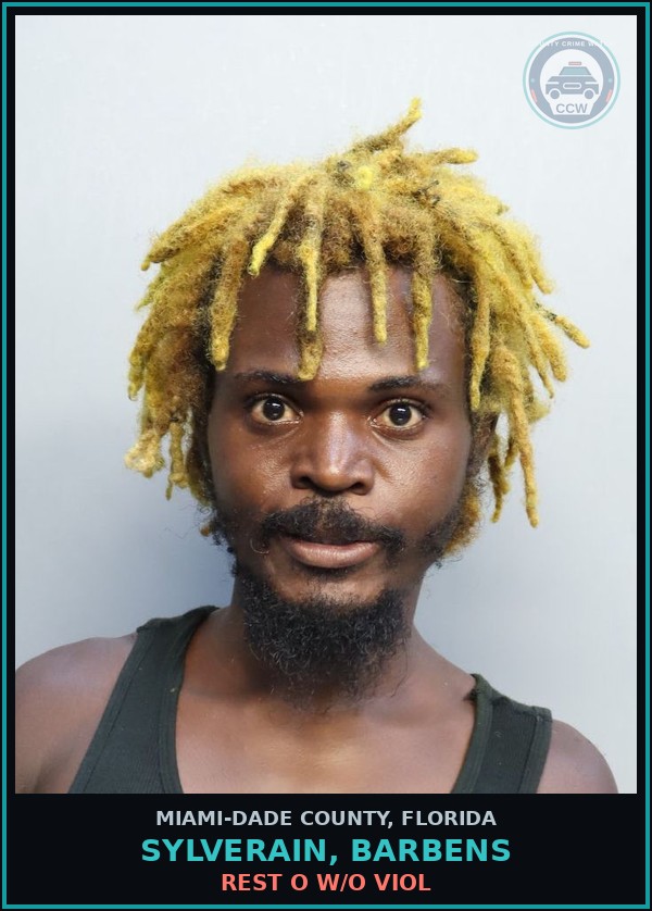 Booking mugshot of SYLVERAIN, BARBENS in Miami-Dade County