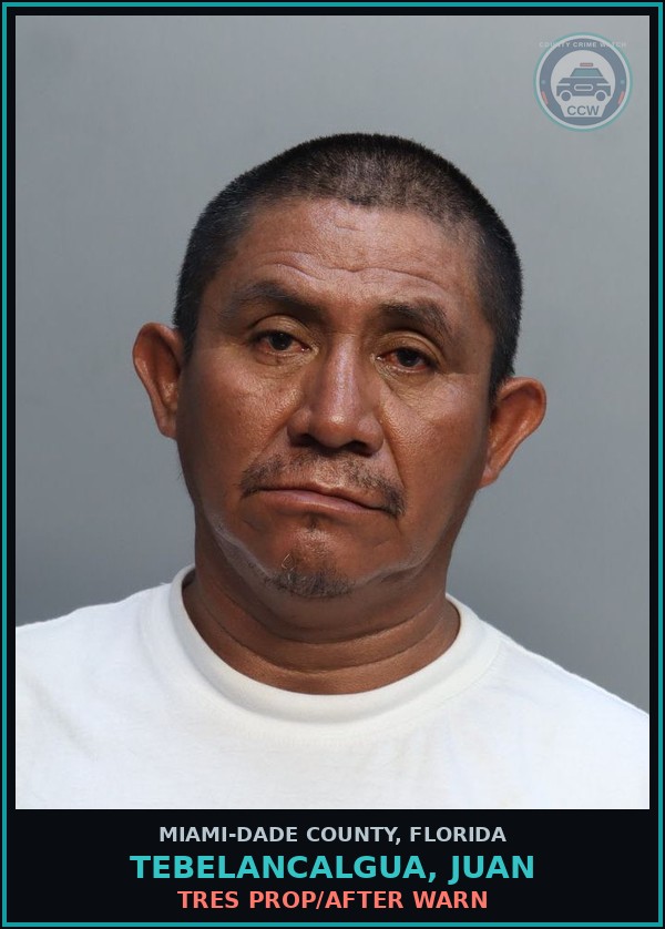 Booking mugshot of TEBELANCALGUA, JUAN in Miami-Dade County