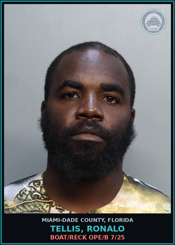 Booking mugshot of TELLIS, RONALO in Miami-Dade County