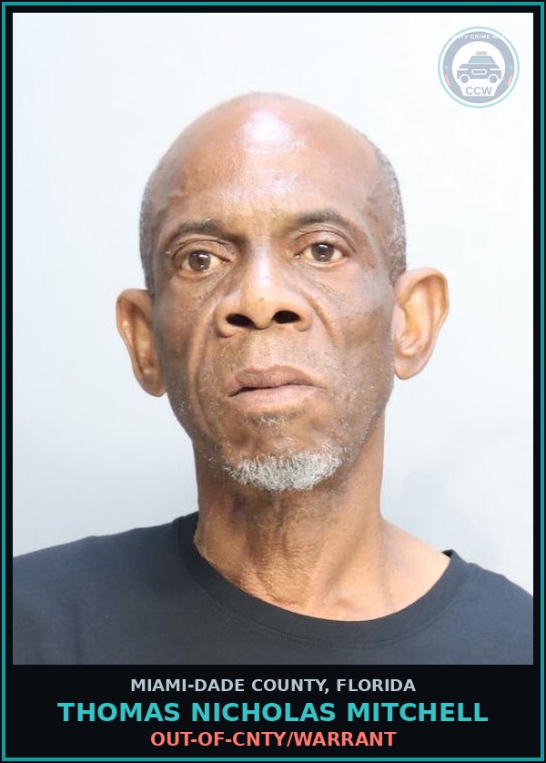 Booking mugshot of THOMAS NICHOLAS  MITCHELL in Miami-Dade County