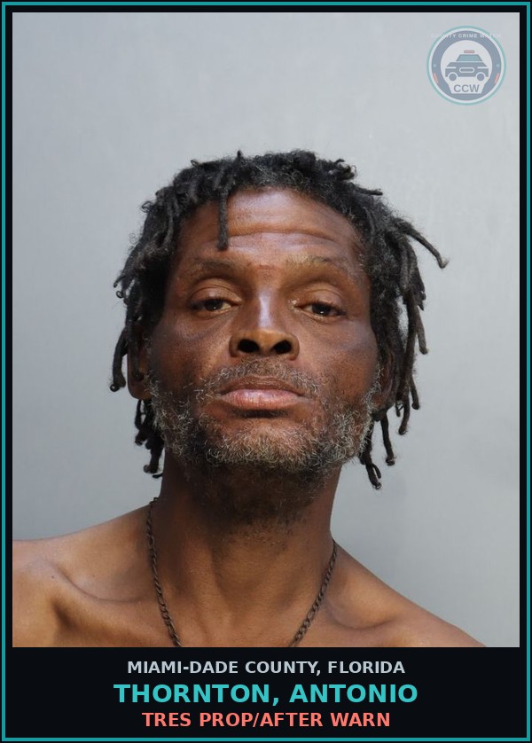 Booking mugshot of THORNTON, ANTONIO in Miami-Dade County
