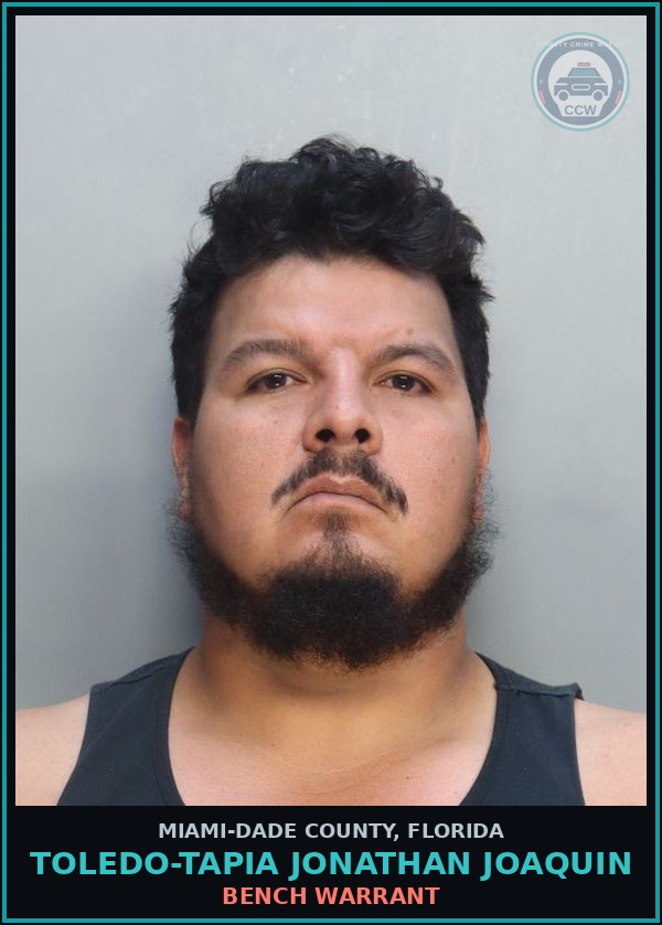 Booking mugshot of TOLEDO-TAPIA JONATHAN  JOAQUIN in Miami-Dade County