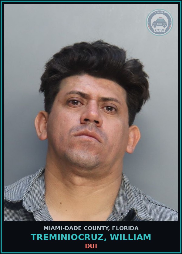 Booking mugshot of TREMINIOCRUZ, WILLIAM in Miami-Dade County