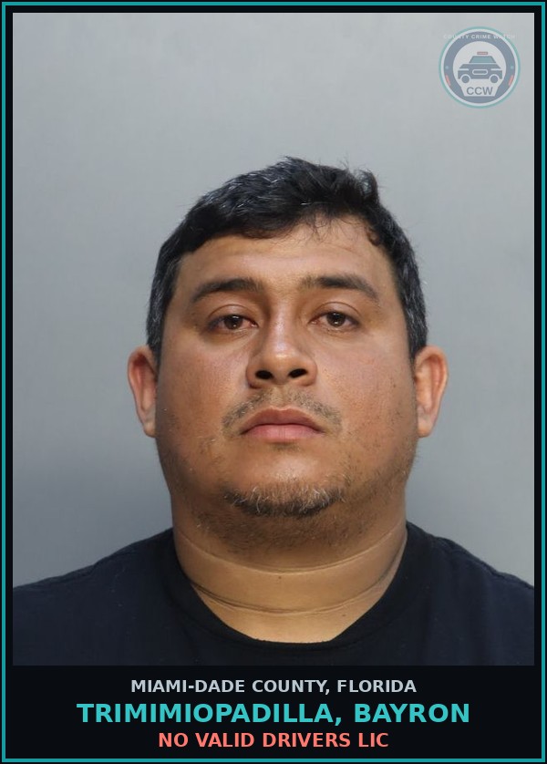 Booking mugshot of TRIMIMIOPADILLA, BAYRON in Miami-Dade County