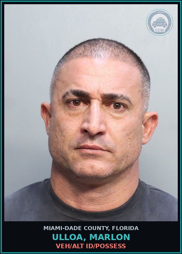 Booking mugshot of ULLOA, MARLON in Miami-Dade County