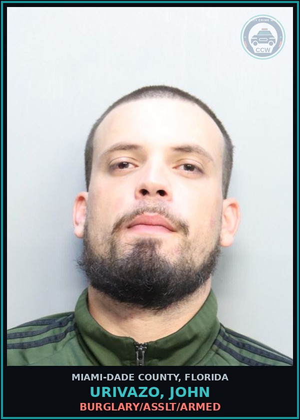 Booking mugshot of URIVAZO, JOHN in Miami-Dade County