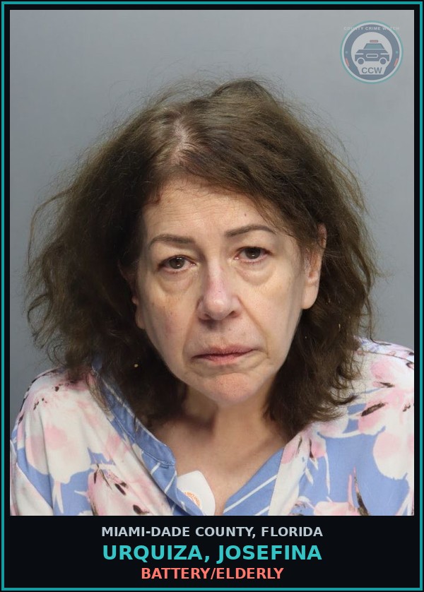 Booking mugshot of URQUIZA, JOSEFINA in Miami-Dade County
