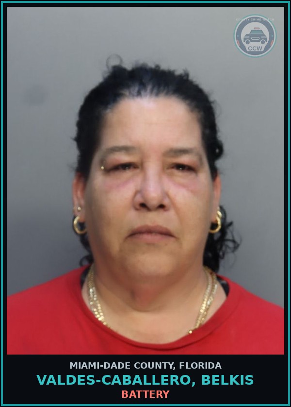 Booking mugshot of VALDES-CABALLERO, BELKIS in Miami-Dade County