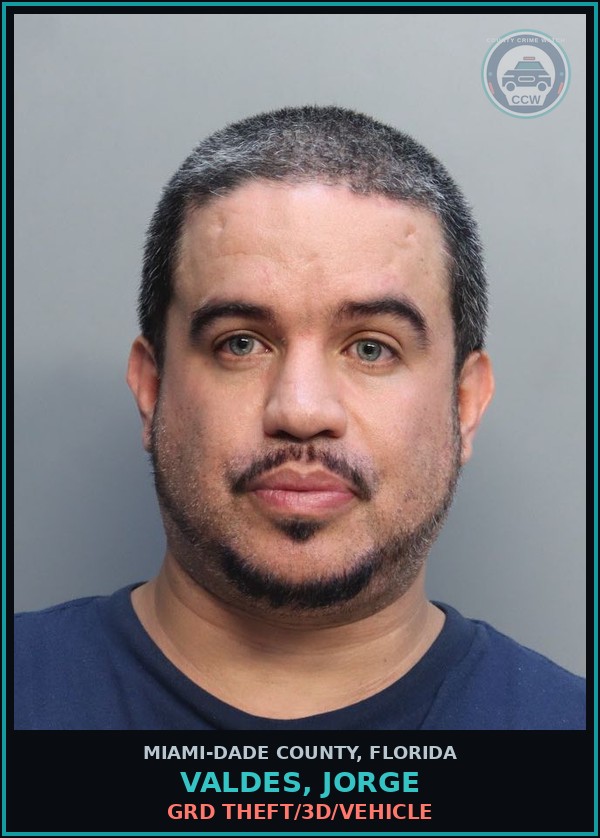 Booking mugshot of VALDES, JORGE in Miami-Dade County