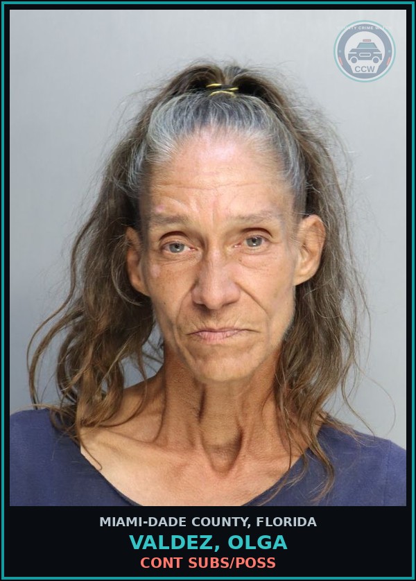 Booking mugshot of VALDEZ, OLGA in Miami-Dade County