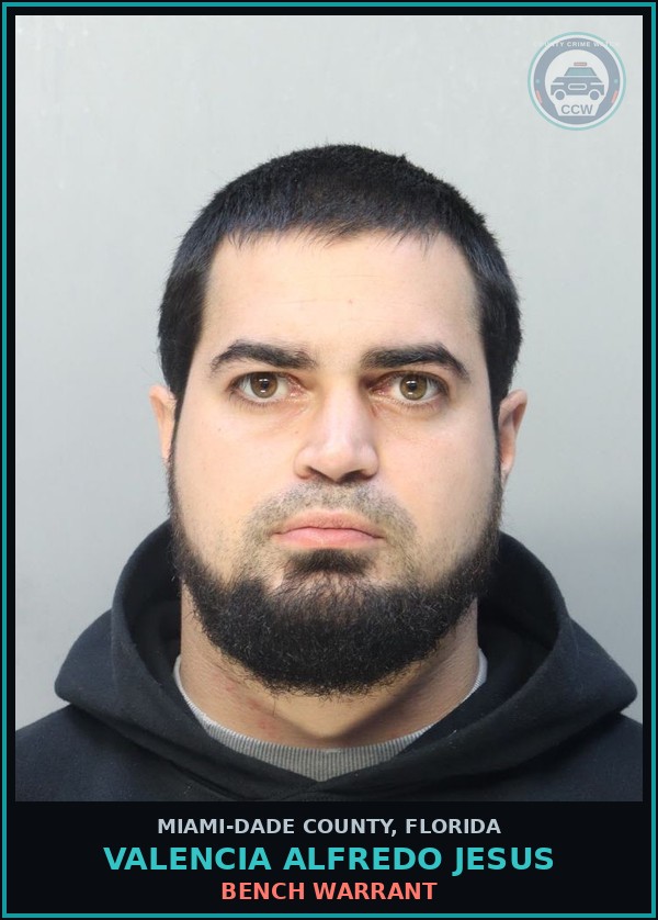 Booking mugshot of VALENCIA ALFREDO  JESUS in Miami-Dade County