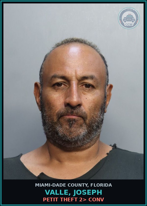 Booking mugshot of VALLE, JOSEPH in Miami-Dade County