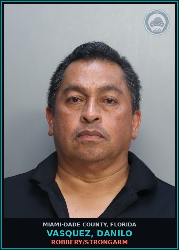 Booking mugshot of VASQUEZ, DANILO in Miami-Dade County