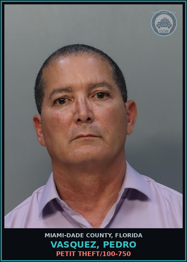 Booking mugshot of VASQUEZ, PEDRO in Miami-Dade County
