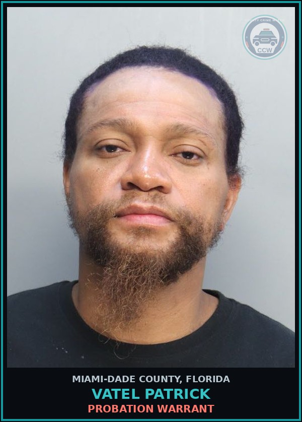 Booking mugshot of VATEL PATRICK in Miami-Dade County