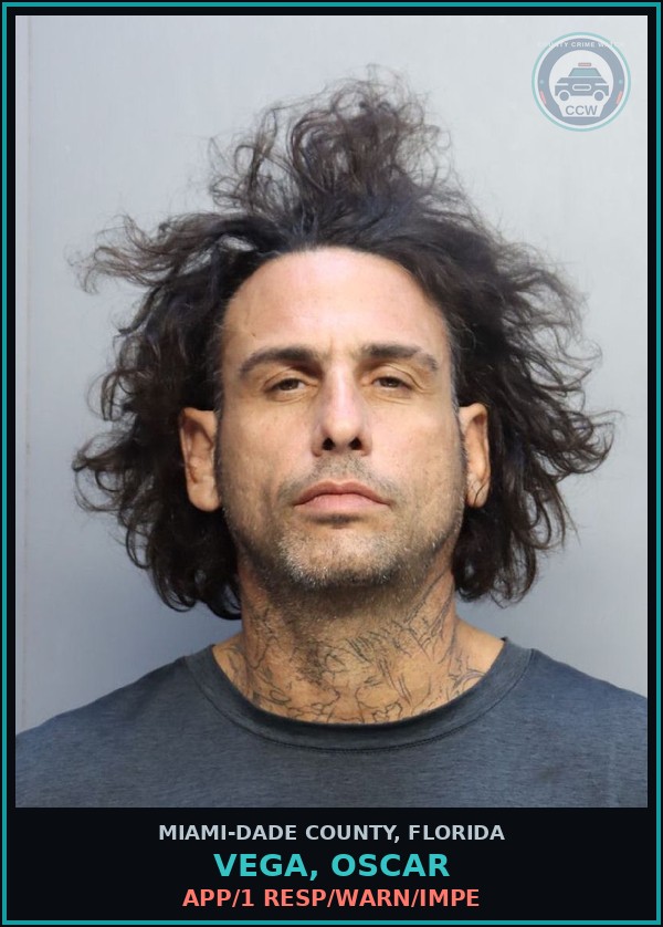 Booking mugshot of VEGA, OSCAR in Miami-Dade County