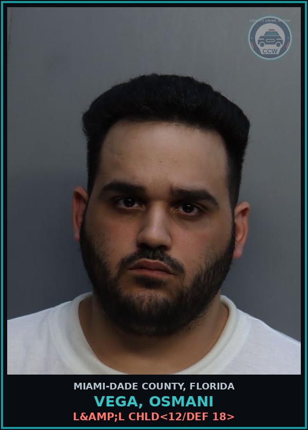 Booking mugshot of VEGA, OSMANI in Miami-Dade County