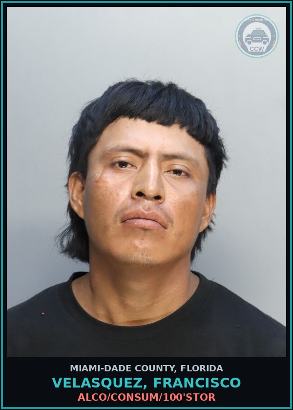Booking mugshot of VELASQUEZ, FRANCISCO in Miami-Dade County