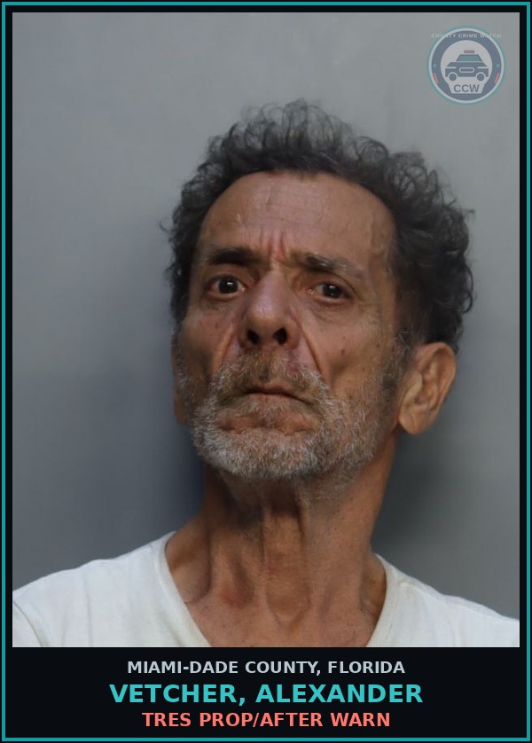 Booking mugshot of VETCHER, ALEXANDER in Miami-Dade County