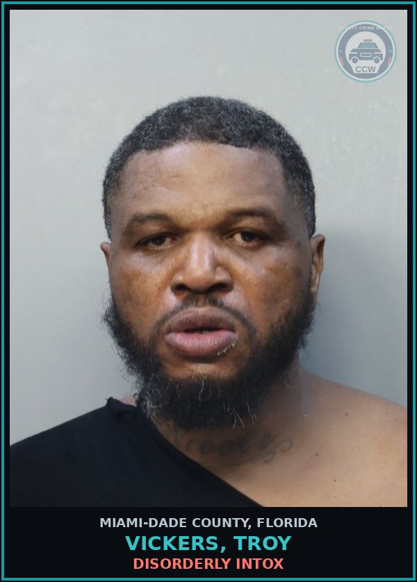 Booking mugshot of VICKERS, TROY in Miami-Dade County
