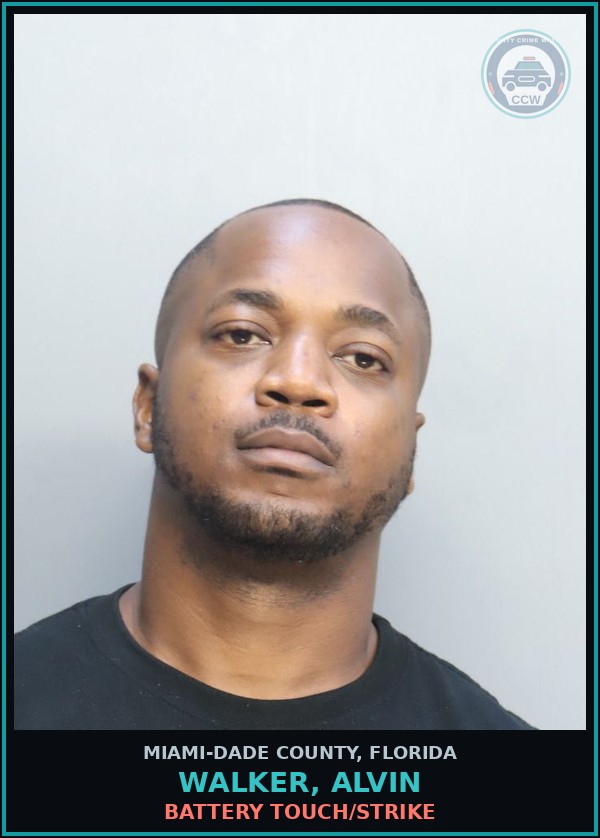 Booking mugshot of WALKER, ALVIN in Miami-Dade County