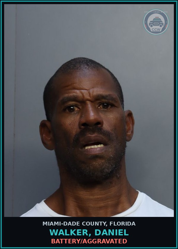 Booking mugshot of WALKER, DANIEL in Miami-Dade County