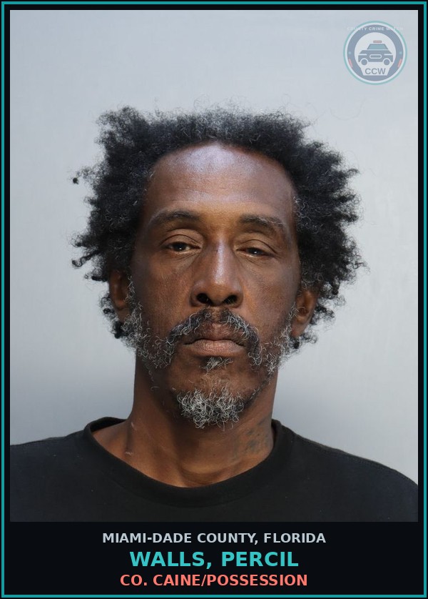 Booking mugshot of WALLS, PERCIL in Miami-Dade County