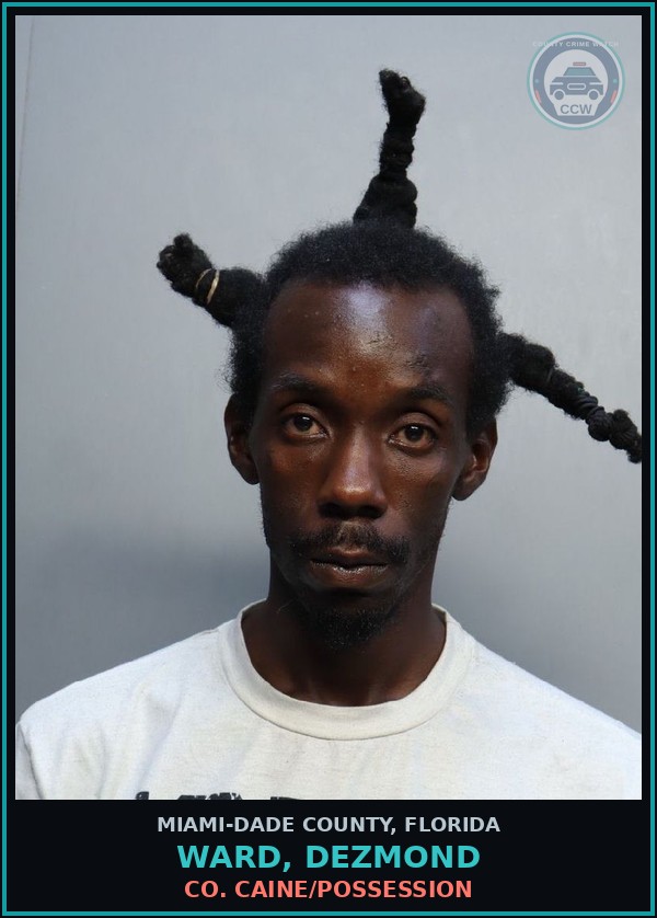Booking mugshot of WARD, DEZMOND in Miami-Dade County