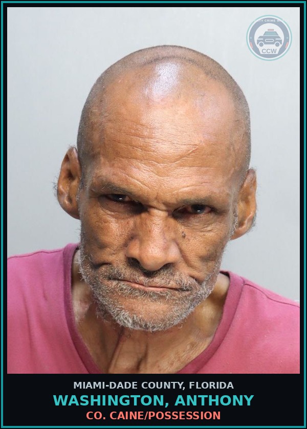 Booking mugshot of WASHINGTON, ANTHONY in Miami-Dade County