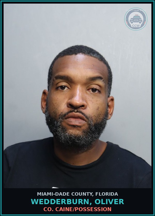 Booking mugshot of WEDDERBURN, OLIVER in Miami-Dade County