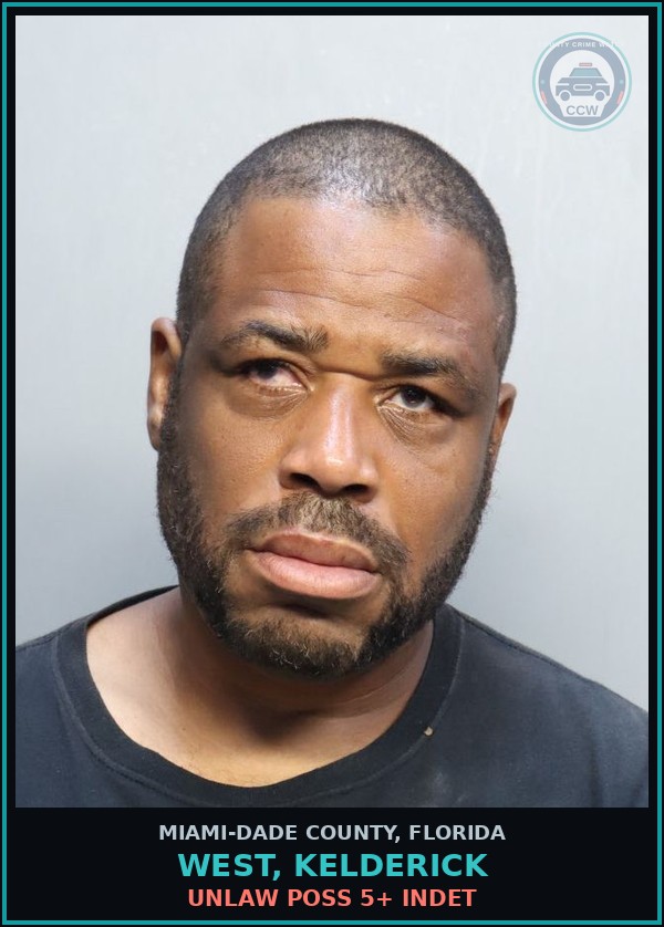 Booking mugshot of WEST, KELDERICK in Miami-Dade County