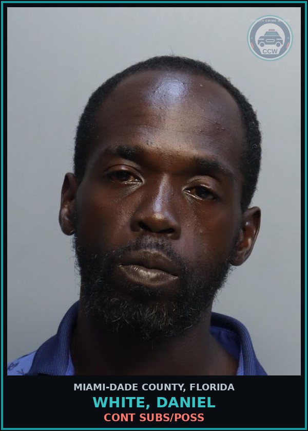 Booking mugshot of WHITE, DANIEL in Miami-Dade County