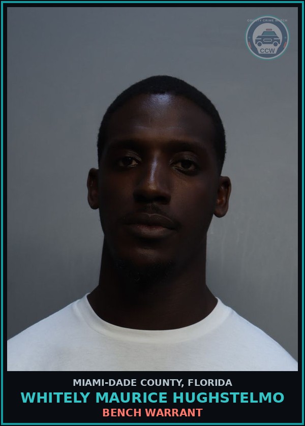 Booking mugshot of WHITELY MAURICE  HUGHSTELMO in Miami-Dade County