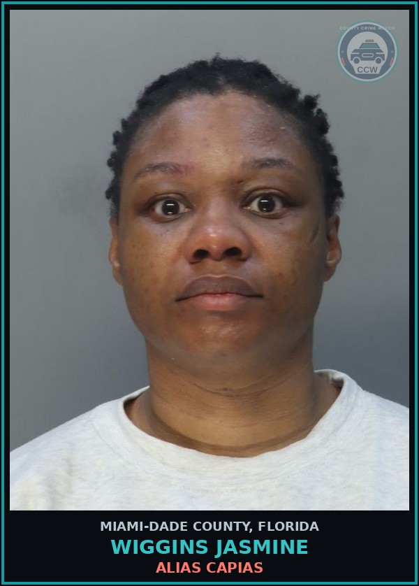 Booking mugshot of WIGGINS JASMINE in Miami-Dade County