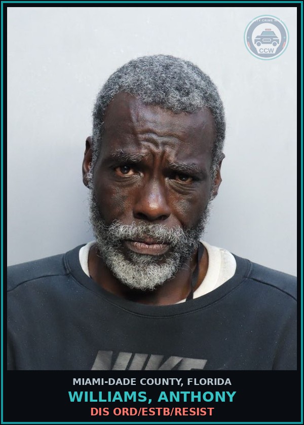 Booking mugshot of WILLIAMS, ANTHONY in Miami-Dade County