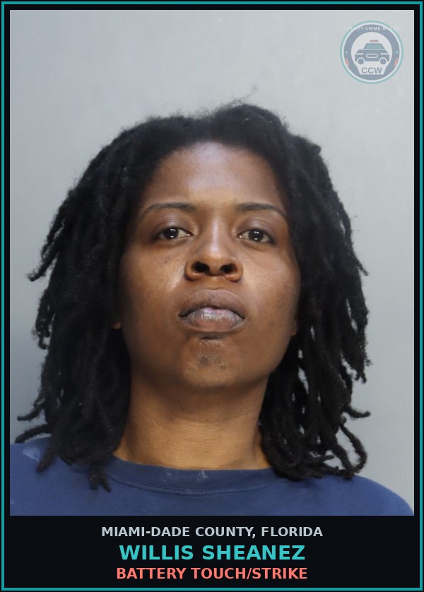 Booking mugshot of WILLIS SHEANEZ in Miami-Dade County
