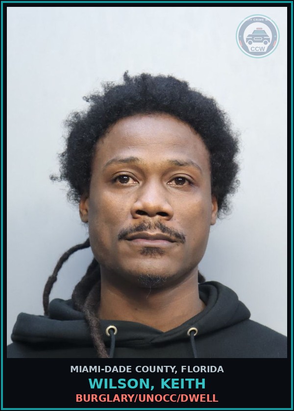 Booking mugshot of WILSON, KEITH in Miami-Dade County