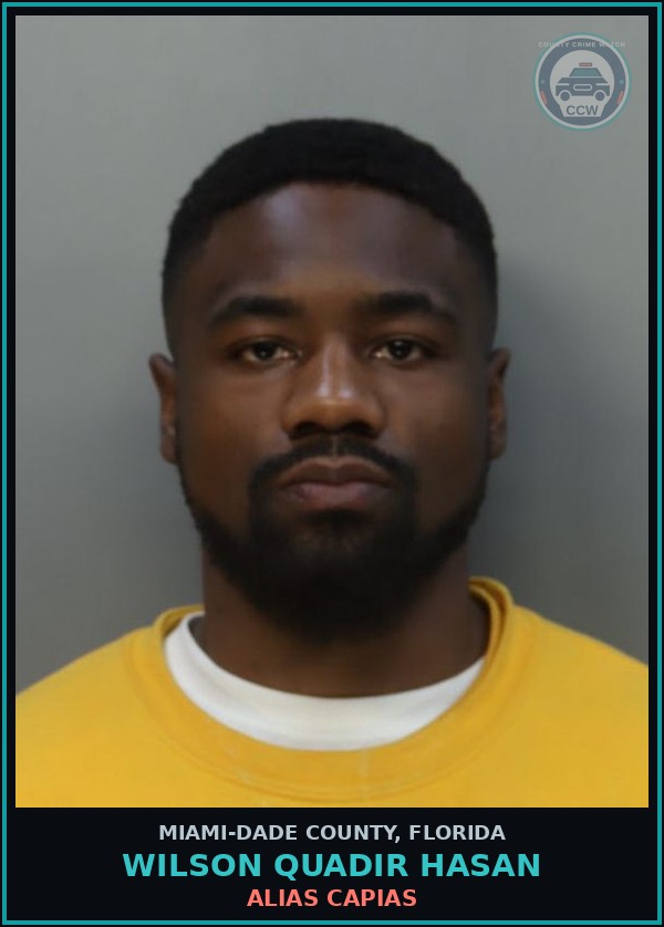 Booking mugshot of WILSON QUADIR  HASAN in Miami-Dade County